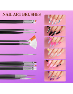 Kit de Arte de Uñas Teenitor - 20 Piezas con Pinceles y Rhinestones 2