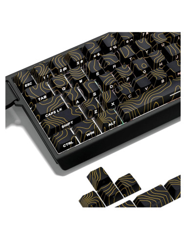 Set de Teclas Dagaladoo PBT Topográfico Negro 136 Teclas