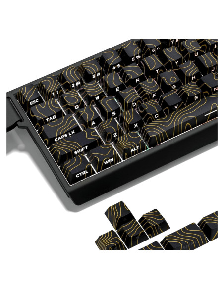 Set de Teclas Dagaladoo PBT Topográfico Negro 136 Teclas