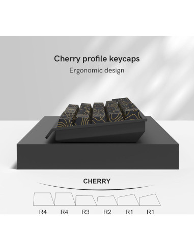 Set de Teclas Dagaladoo PBT Topográfico Negro 136 Teclas