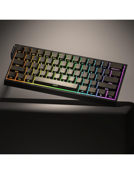 Set de Teclas Dagaladoo PBT Topográfico Negro 136 Teclas