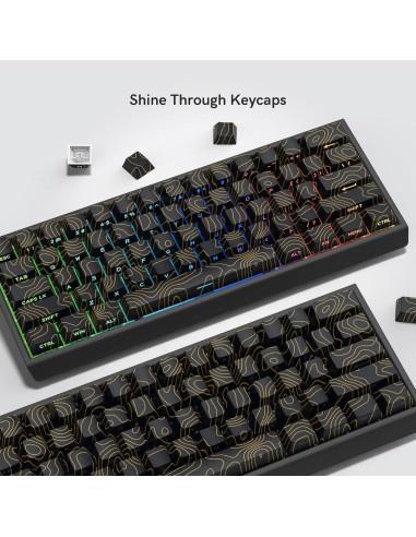 Set de Teclas Dagaladoo PBT Topográfico Negro 136 Teclas