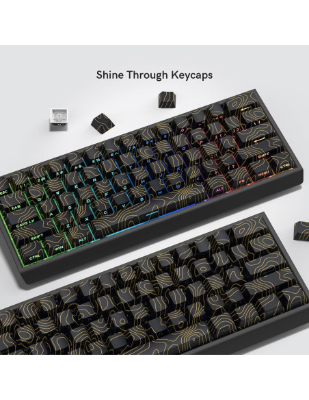 Set de Teclas Dagaladoo PBT Topográfico Negro 136 Teclas