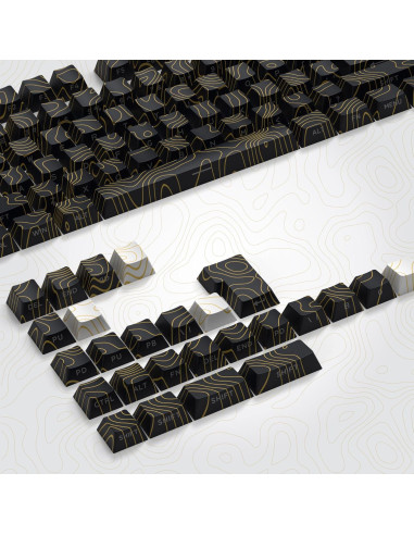 Set de Teclas Dagaladoo PBT Topográfico Negro 136 Teclas