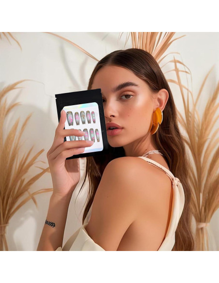 100 Bolsas Holográficas para Uñas Postizas Sawvolker 10.5x15cm