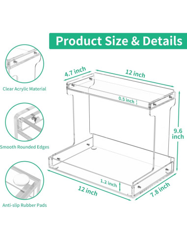Organizador de Encimera de Baño NPPLUS 2 Niveles Acrílico