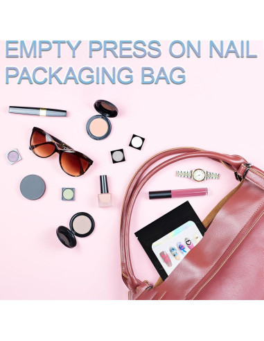 100 Bolsas Holográficas para Uñas Postizas Sawvolker 10.5x15cm