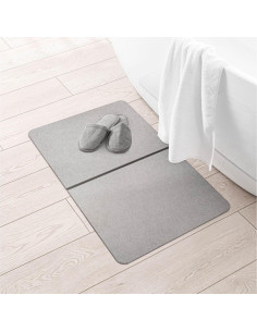 Alfombra de Baño Diatomácea Inspired Living - Antideslizante, Grande, Gris 2