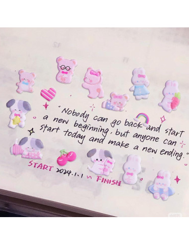 Pegatinas de Animales Puffy Sisiper 3D Reutilizables 4 Hojas