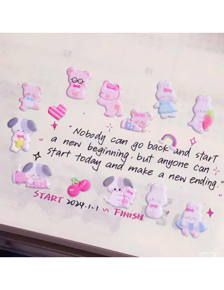 Pegatinas de Animales Puffy Sisiper 3D Reutilizables 4 Hojas