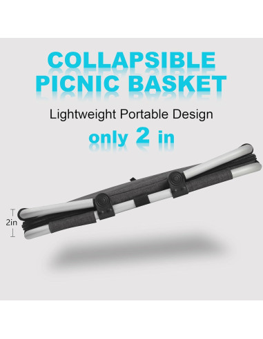 Cesta de Picnic Plegable SIYUAN 27L Aislada Negra