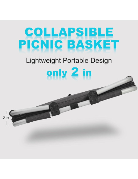 Cesta de Picnic Plegable SIYUAN 27L Aislada Negra