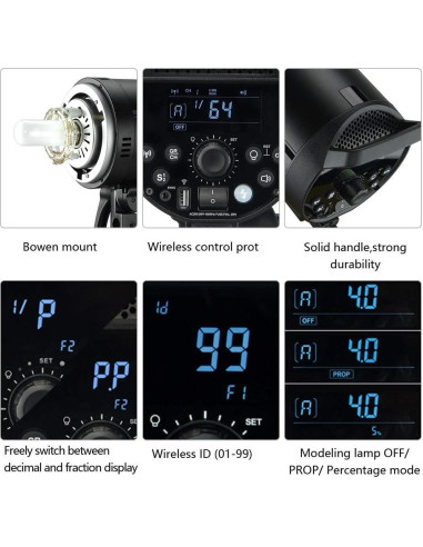 Flash de Estudio Godox DP600III Montura Bowens 600W LCD