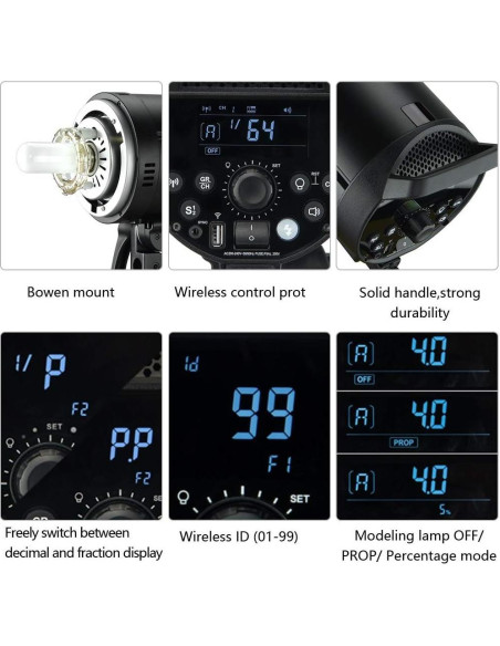 Flash de Estudio Godox DP600III Montura Bowens 600W LCD