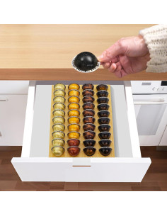 Organizador de Cápsulas de Café MinBoo de Bambú para 40 Cápsulas 2