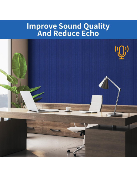 Paquete de 5 Paneles Acústicos Grandes 120x60cm Negro Paquete de 5 Paneles Acústicos Grandes 120x60cm Negro