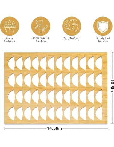 Organizador de Cápsulas de Café MinBoo de Bambú para 40 Cápsulas