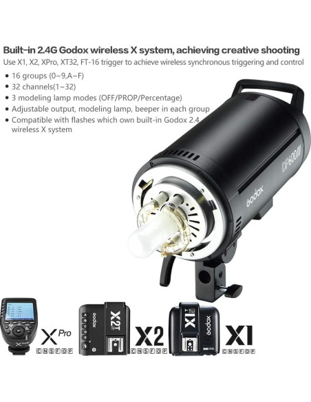 Flash de Estudio Godox DP600III Montura Bowens 600W LCD