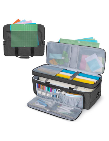 Funda de Doble Capa LUXJA para Cricut Maker y Explore - Negro