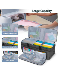 Funda de Doble Capa LUXJA para Cricut Maker y Explore - Negro 2