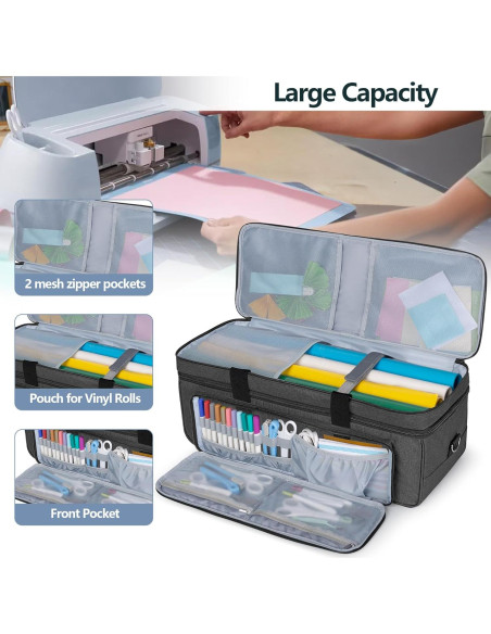 Funda de Doble Capa LUXJA para Cricut Maker y Explore - Negro