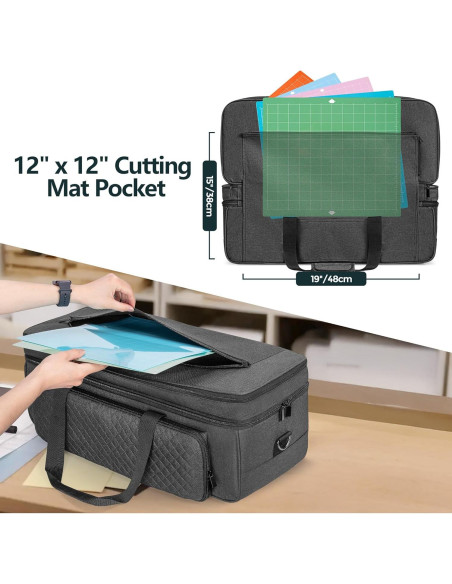 Funda de Doble Capa LUXJA para Cricut Maker y Explore - Negro