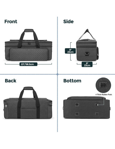 Funda de Doble Capa LUXJA para Cricut Maker y Explore - Negro