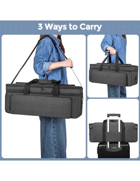 Funda de Doble Capa LUXJA para Cricut Maker y Explore - Negro