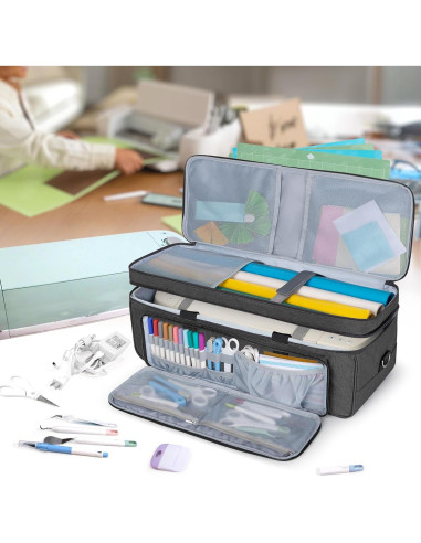 Funda de Doble Capa LUXJA para Cricut Maker y Explore - Negro