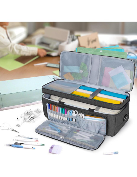 Funda de Doble Capa LUXJA para Cricut Maker y Explore - Negro