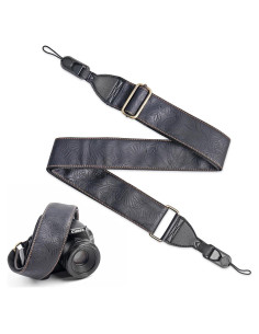Correa de Cámara Ajustable QIELIZI de Cuero Vintage 104-132cm