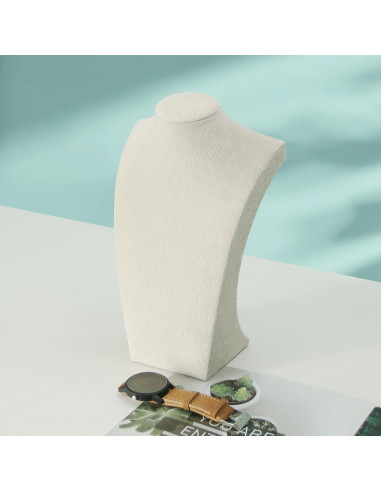 Soporte de Bustos para Collares Coward Terciopelo Beige 22.86 cm