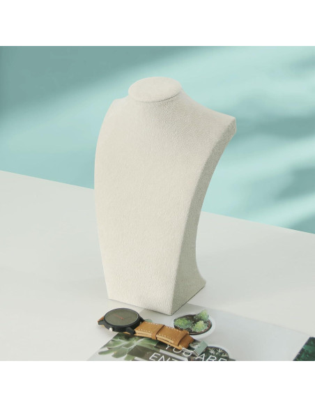 Soporte de Bustos para Collares Coward Terciopelo Beige 22.86 cm Soporte de Bustos para Collares Coward Terciopelo Beige 22.86 cm