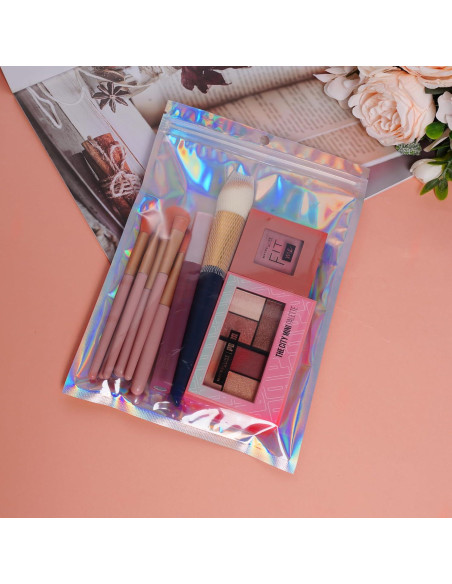 50 Bolsas de Aluminio Hmxpls Reutilizables 15x22 cm Holográfico