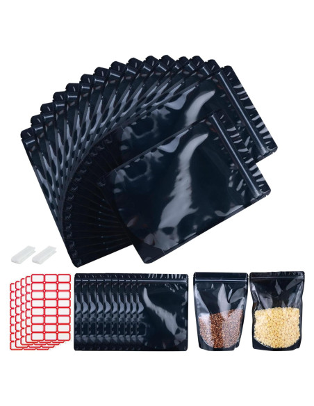 200 Bolsas Mylar Resellables 14.9x22 cm Lucpur con Ventana