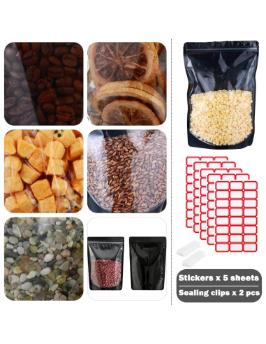 200 Bolsas Mylar Resellables 14.9x22 cm Lucpur con Ventana