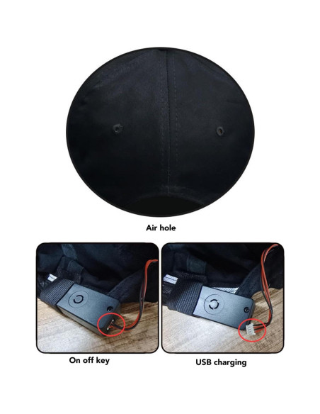 Gorra LED Programable Colorida Ajustable Algodón