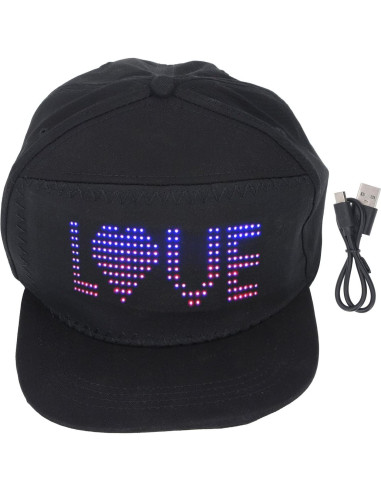 Gorra LED Programable Colorida Ajustable Algodón