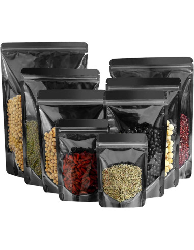 200 Bolsas Mylar Resellables 14.9x22 cm Lucpur con Ventana