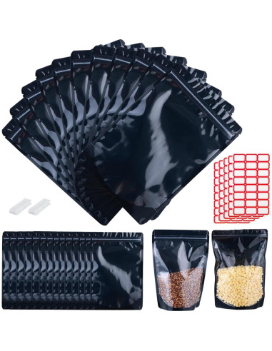 200 Bolsas Mylar Resellables 14.9x22 cm Lucpur con Ventana