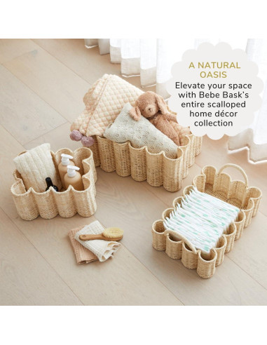 Conjunto de Cestas de Almacenamiento BEBE BASK - 2 Piezas - Ratán Natural