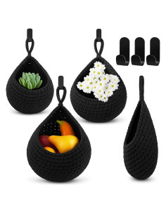 Cesta Colgante de Pared Honeydak - 3 Tamaños Negro