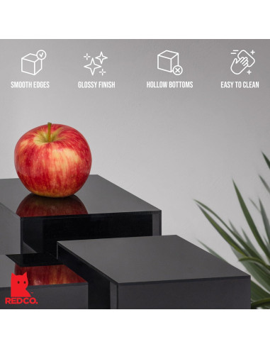 Conjunto de 3 Soportes de Acrílico Negro Brillante Red Co.