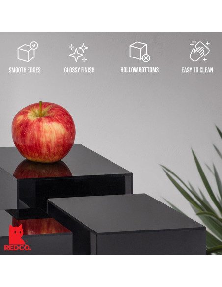 Conjunto de 3 Soportes de Acrílico Negro Brillante Red Co.