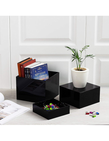 Conjunto de 3 Soportes de Acrílico Negro Brillante Red Co.