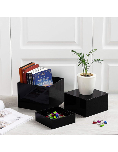 Conjunto de 3 Soportes de Acrílico Negro Brillante Red Co.