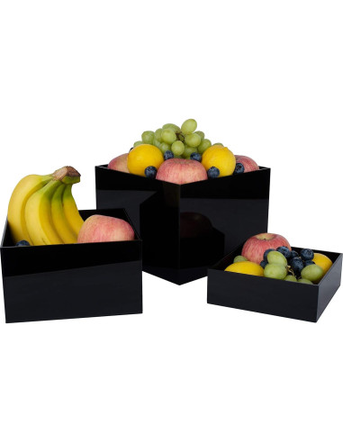 Conjunto de 3 Soportes de Acrílico Negro Brillante Red Co.