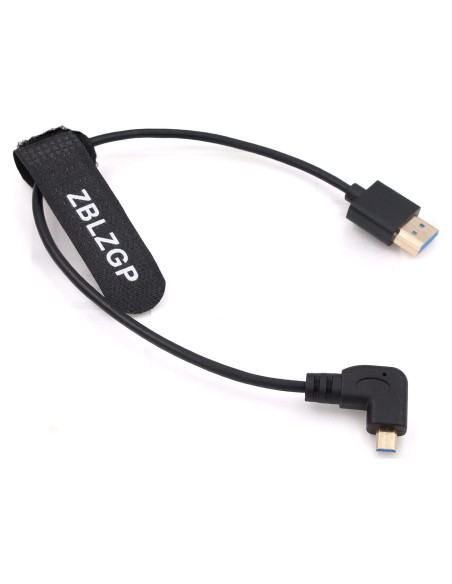 Cable Micro HDMI a HDMI 2.1 8K 30cm ZBLZGP Curva Izquierda