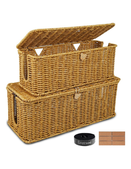 Caja de Gestión de Cables Gvztxoe 2 Pcs Mediana y Grande Caja de Gestión de Cables Gvztxoe 2 Pcs Mediana y Grande