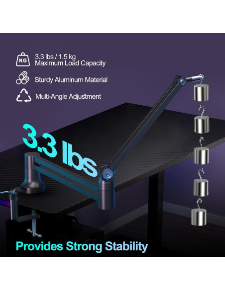 Brazo de Boom Soporte de Micrófono Aluminio Negro SC-01-5Z